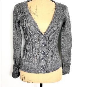 NWOT AEROPOSTALE Gray Sweater Button Blouses S/P